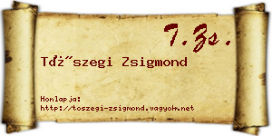 Tószegi Zsigmond névjegykártya