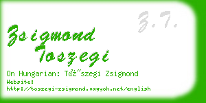 zsigmond toszegi business card